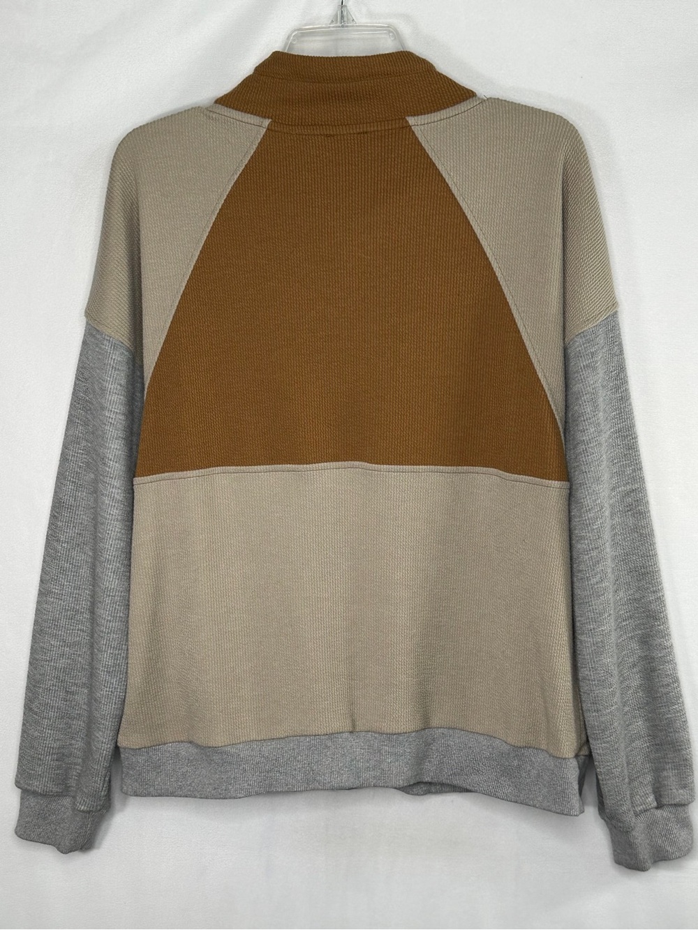 BKE Colorblock Half-Zip Pullover - Brown, Beige, Gray Sweatshirt Sz M - Picture 2 of 11